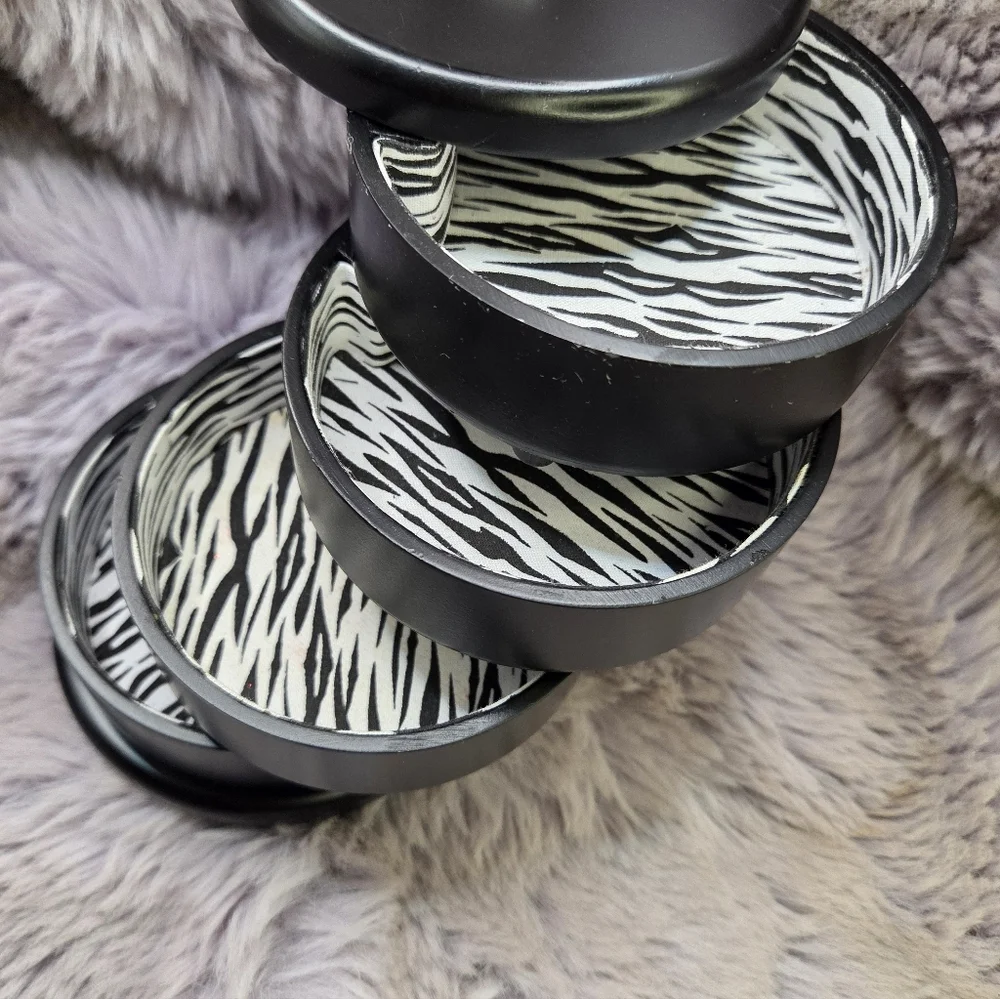 Bombay Black Zebra Print 4 Drawer Jewelry Organizer Box